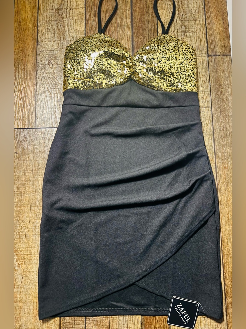 Women’s Sequined Top Black Bodycon ZAFUL Dress
